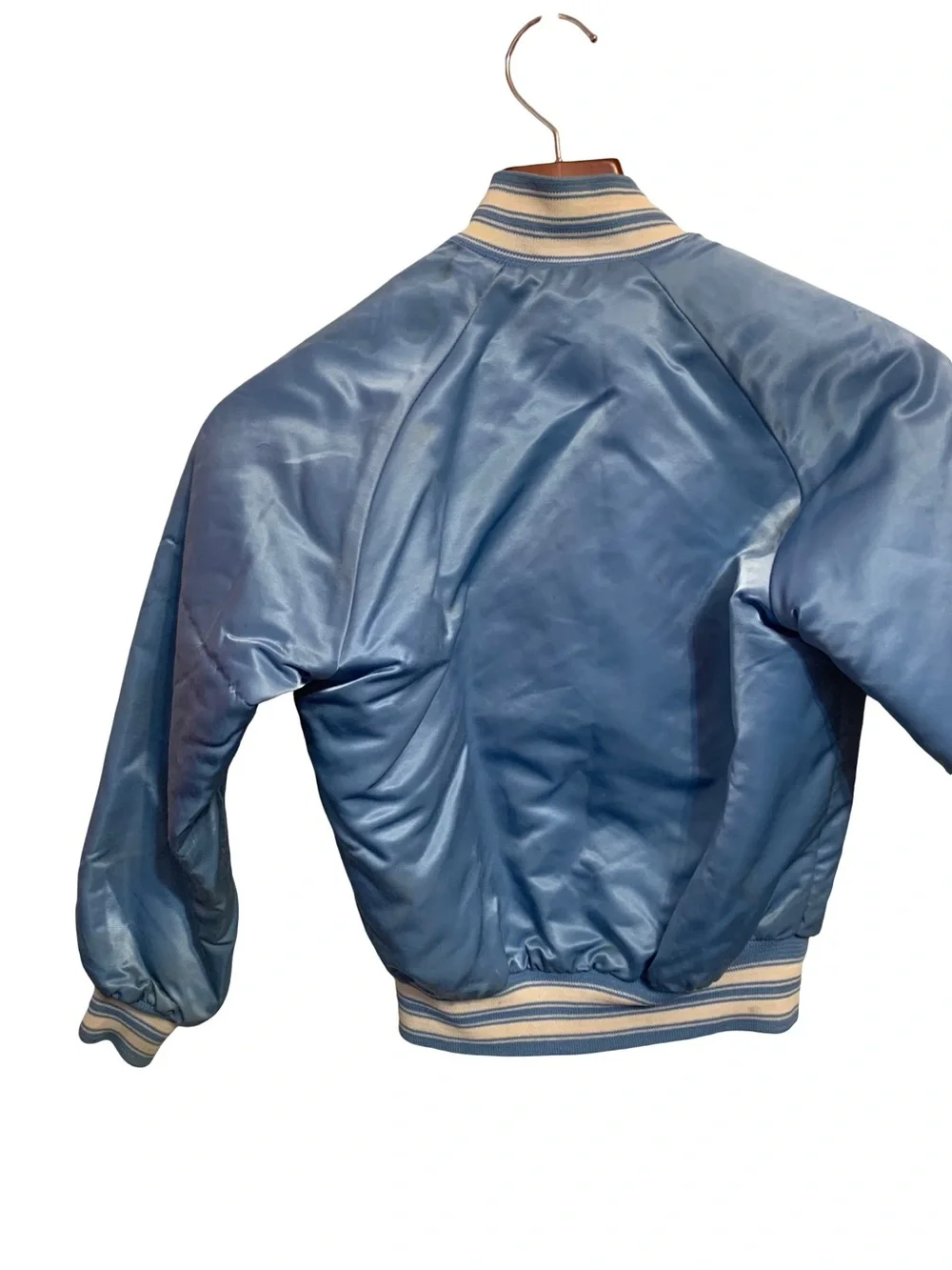 Vintage 1980s Chalk Line UNC Tar Heels Satin Bomber‎ Jacket Kids 10-12